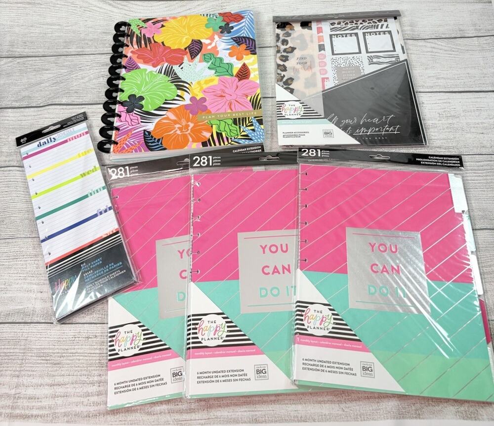 Happy Planner “BOLD & BOTANICAL” BIG DASHBOARD Layout 12 Mo UNDATED Bundle